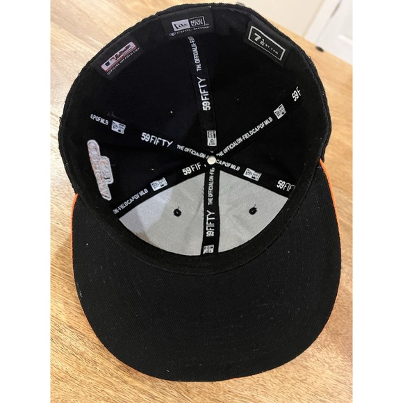 San Francisco Giants Black With Orange Bill Era Era 59fifty Hat / Cap - 7.4 - Picture 6 of 7